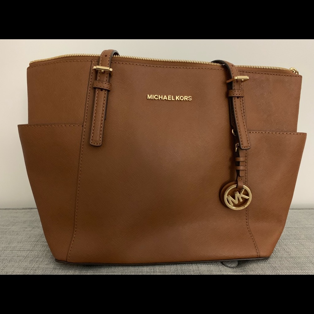 Michael Kors large top-zip leather tote bag